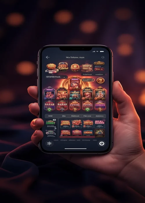 Overzicht van de moderne gebruikersinterface van 0xbet Casino met diverse spellen en bonussen, geoptimaliseerd voor crypto-spelers.